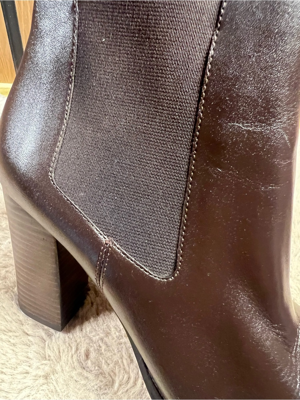 Michael Kors Lottie Leather Ankle Booties Brown Block Heel Size 8M - Picture 12 of 13